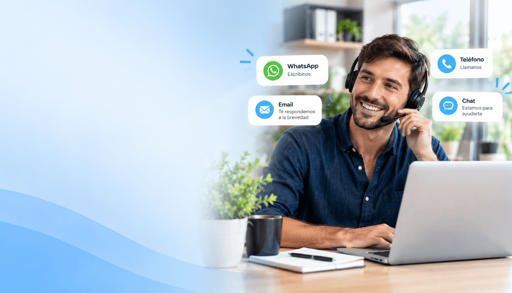 Contacto y soporte en Alma Servicios
