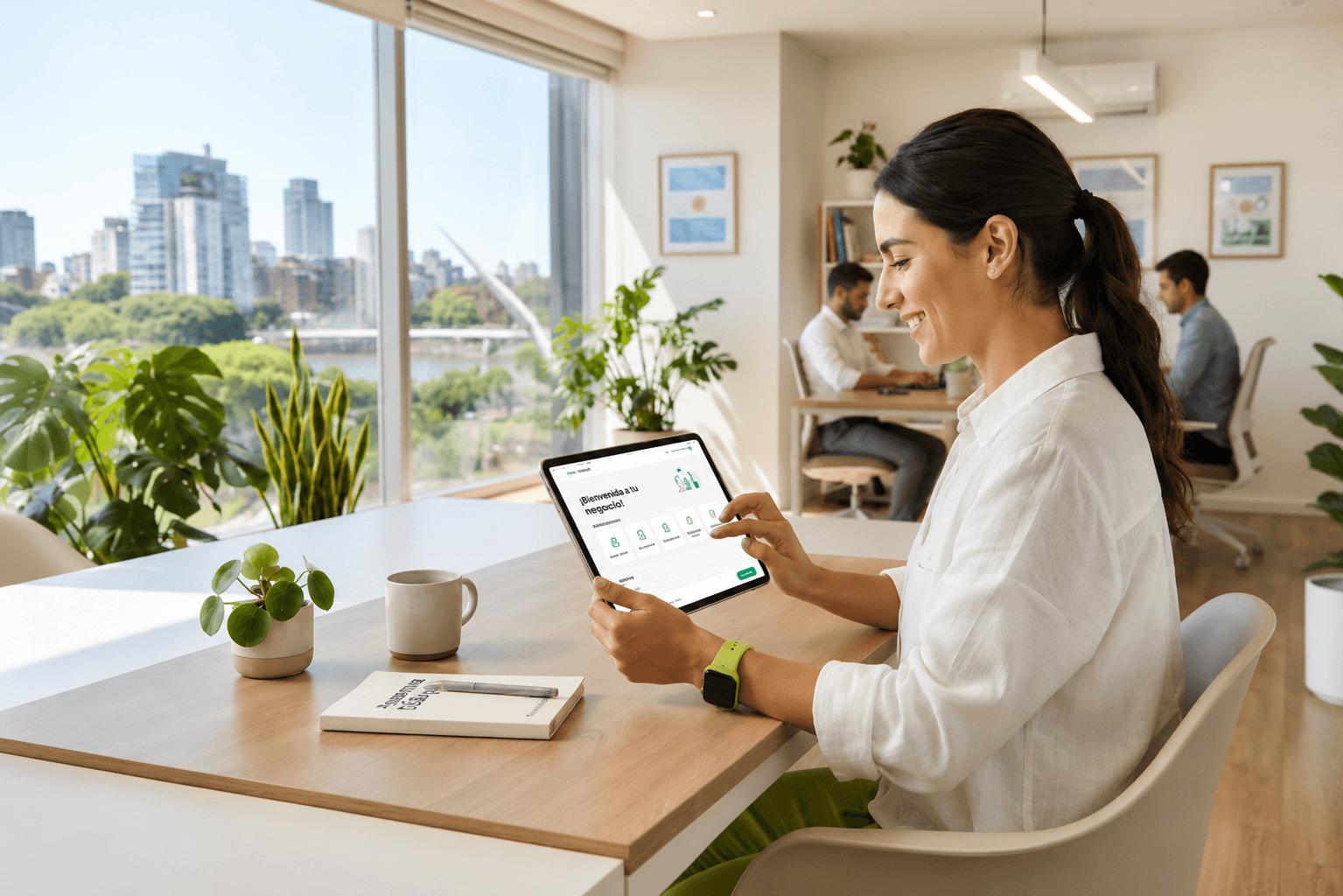 Profesional gestionando sus servicios en Alma Servicios